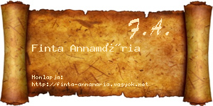 Finta Annamária névjegykártya