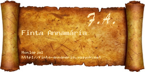 Finta Annamária névjegykártya